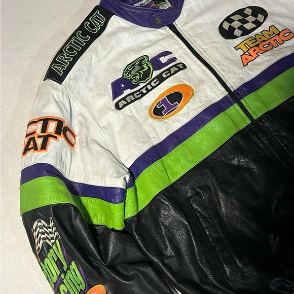 SOLD‼️‼️‼️‼️‼️Arctic Cat Racing Jacket - Black, White, Green, Purple - Picture 2 of 7